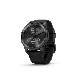 Garmin vivomove Trend Slate Stainless Steel Bezel with Black Case and Silicone Band
