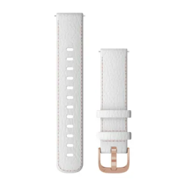 Garmin Quick Release Bands (18 mm) White Leather with Rose Gold Hardware
